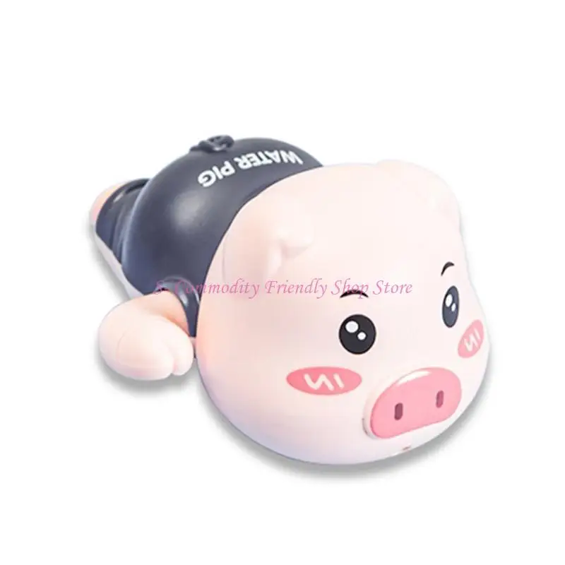 85AE Mini Pig Clockwork Water Playset Interactive Bathtub Boat for Infant 3/6/12Month