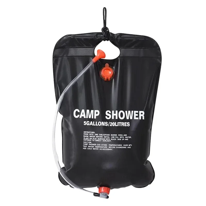 20L Camping Shower Bag Portable Solar Heated Shower Bag Sun Shower Bag with Hose Solar Bath Water Bag PVC Camping Supplies