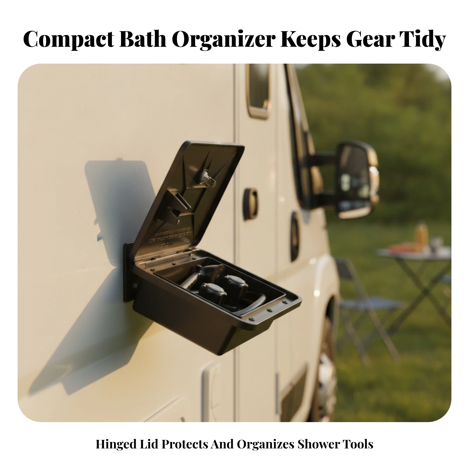 RV Exterior Shower Box Sturdy RV Outside Shower Box Space-Saving Lockable for Campers, RVs, Motorhomes