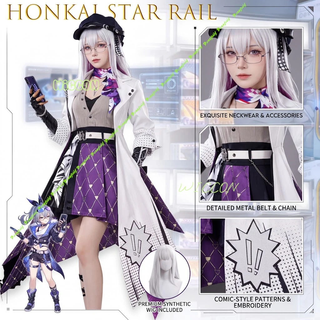 Honkai Star Rail Nihilux Cosplay-Kostüm-Set, Anime-Spiel, komplettes Outfit mit Zubehör, Uniform, Halloween-Rollenspielkleidung, Kleidung