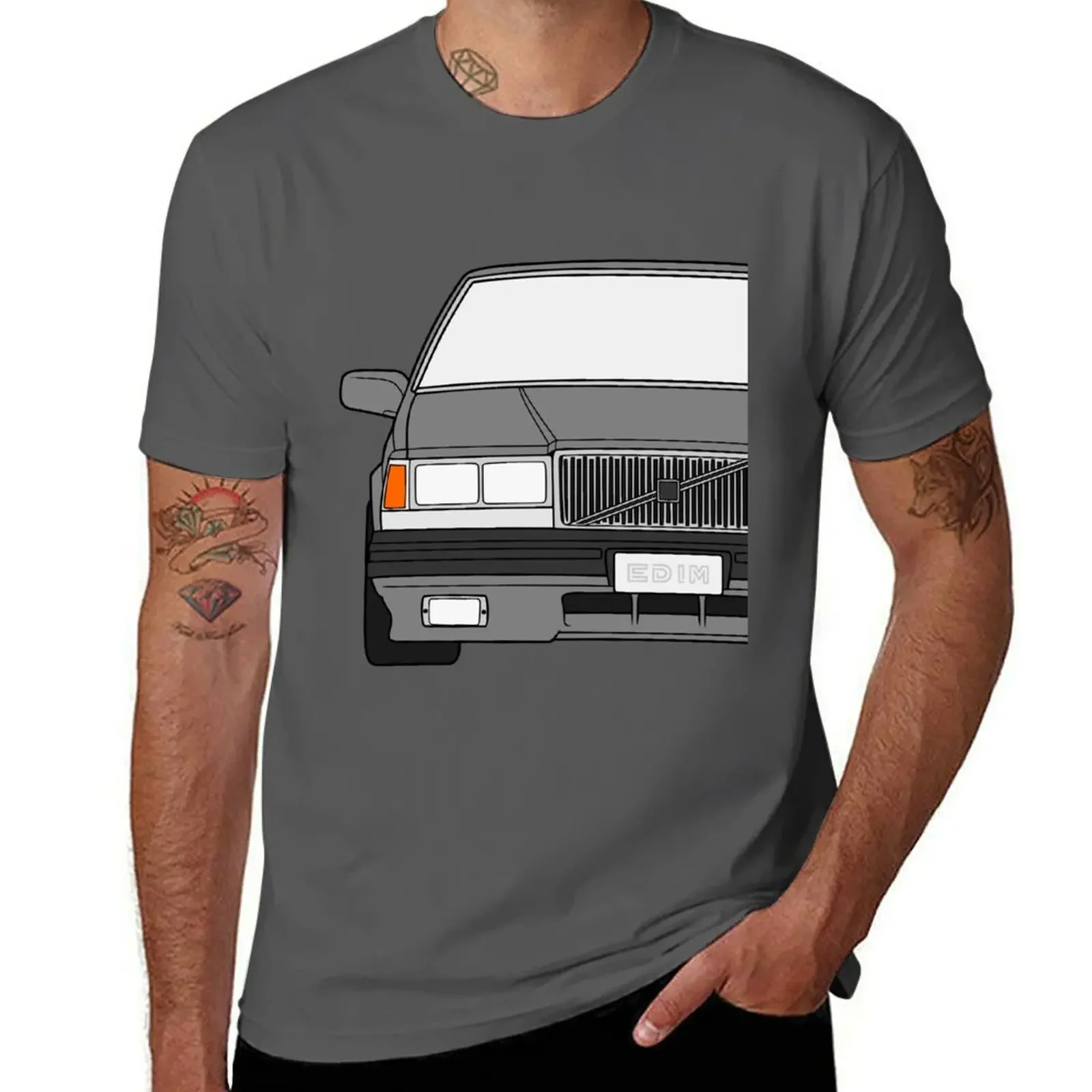 Volvo 740 760 Turbo USA waterfall grey color T-Shirt luxury t-shirt affliction shirts plus size men clothing