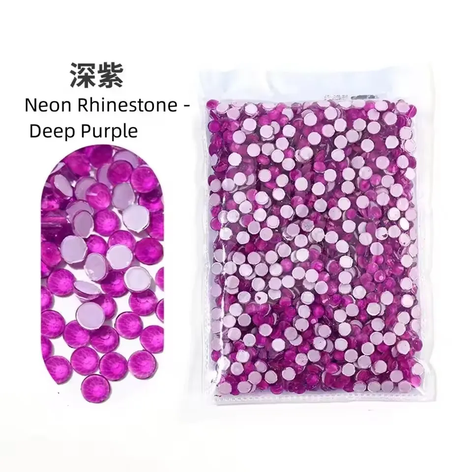 Neon Color Size SS3-SS30 Glass Rhinestones Crystal High Quality Flat Back Stones For DIY Crafts Nail Art Decorations