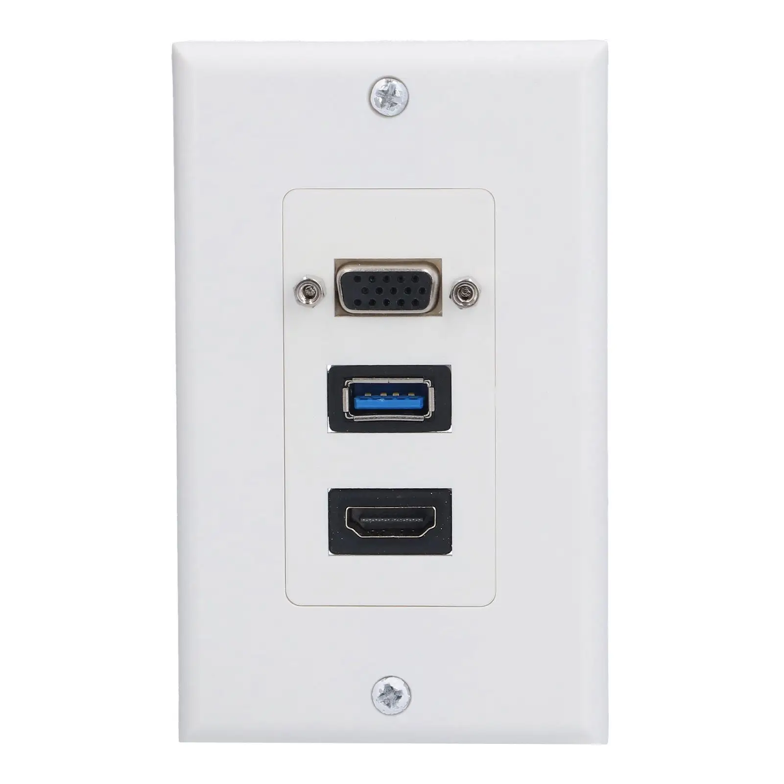 Multimedia Wall Socket Panel with VGA Composite Video Ports for home Theater for electrician Use