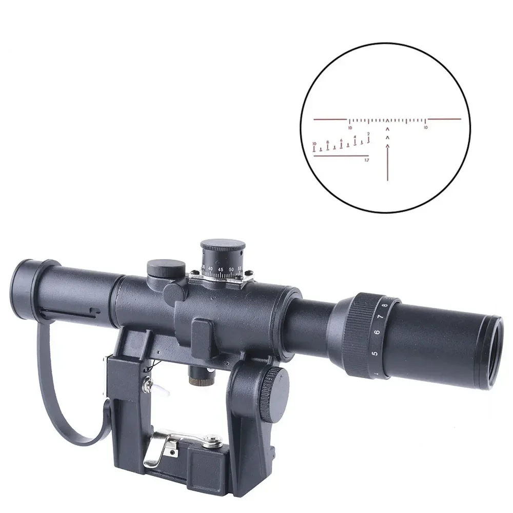 Tactical 3-9x26 SVD Dragunov Red Illuminated Scope Rifle Scope AK Rifle Scope For Outdoor Hunting with Rubber Lens Cover