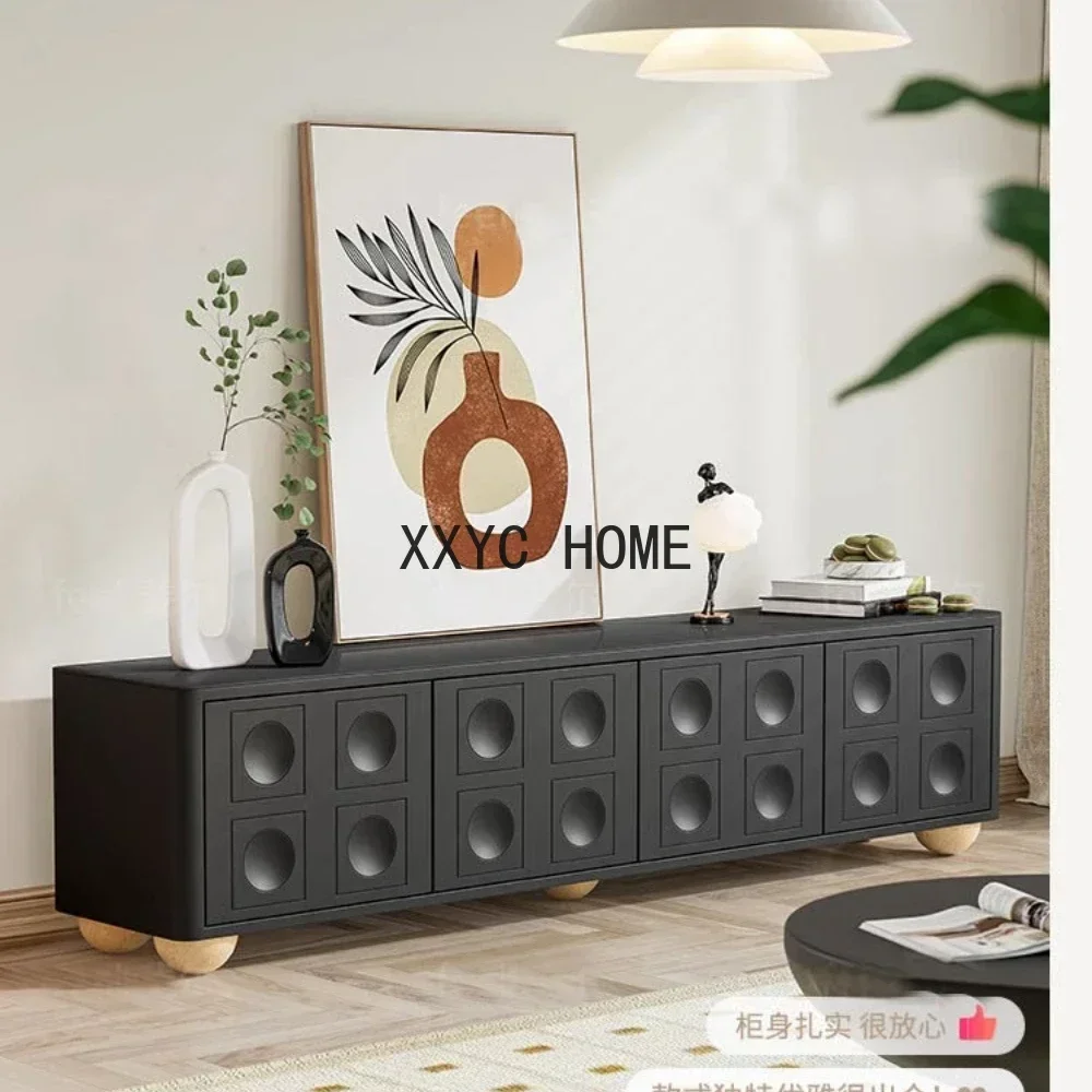 

Тумба под телевизор из массива дерева, современный многофункциональный напольный шкаф для гостиной, комбинированный журнальный столик