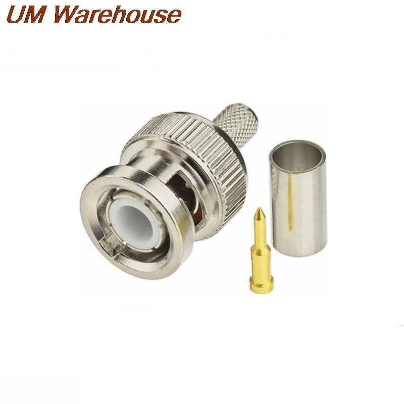 

20piece BNC Joint cold crimping 50-3 Q9 Male connector RG58 Monitoring video line feeder 20piece