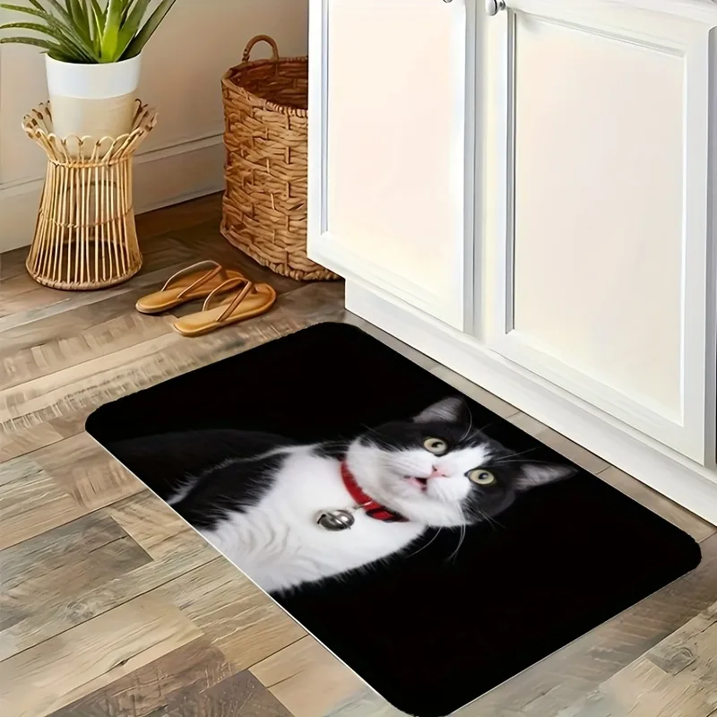 

1PC Cat Pattern Kitchen Rug Non-Slip Door Mats Pop design Bathroom Rug Bath Mat Carpet for Home Sink Laundry Decor