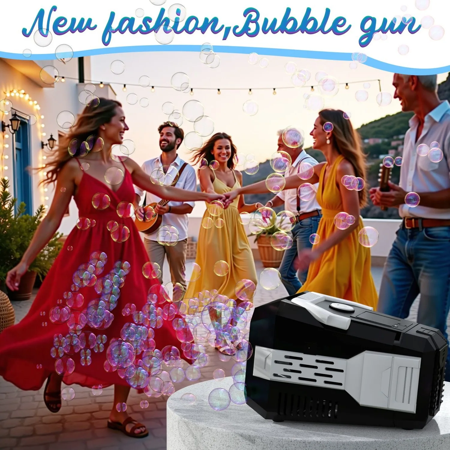 Automatic Bubble Machine | Fast-Blowing 20000+ Bubbles/Min | Plug-in/Battery Powered | 10X Solution for Birthday Parties & Nurse