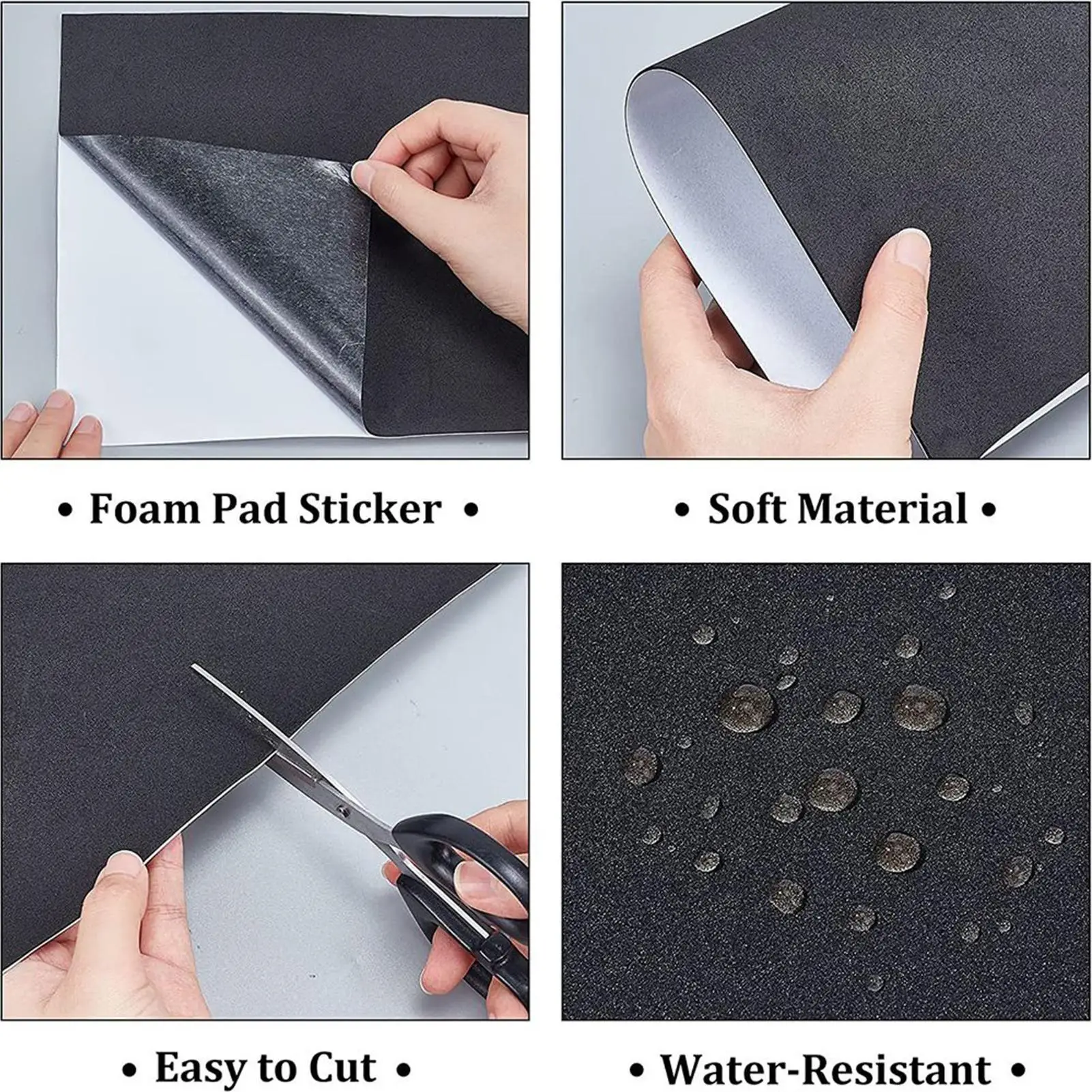 Geschlossene Zellenschaumplatte, 4-teilig, Stoßdämpfung, Bodenschutz, selbstklebende Isolierung, Anti-Vibrations-Pads für Möbel