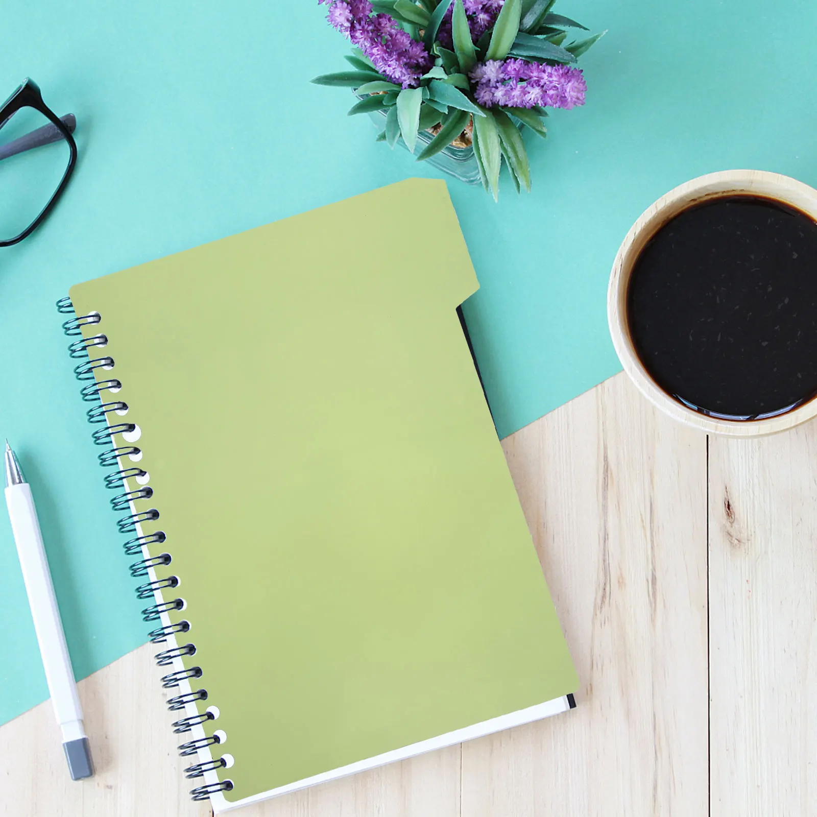 12 セットカラフルな PP ページディバイダースパイラルノートブックタブ分離交換挿入可能な分類