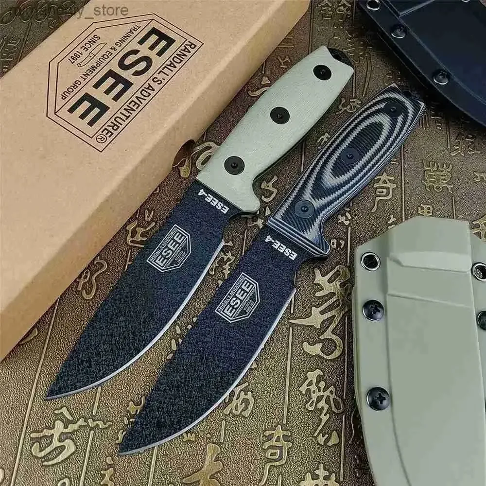 2 Colors ESEE-4 Fixed Blade Knife S35VN Stonewashed Blade Two-color G10 Handle Outdoor Survival Tactical Knife with Kydex Sheath