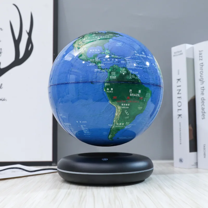 8-inch Maglev Luminous Globe Living Room and Study Creative Ornament Small Night Light Home Light Luxury Ornament