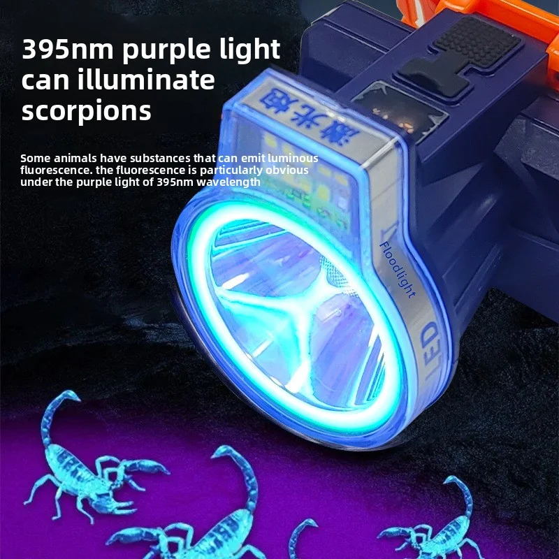 Outdoor High-Power Fishing Light Led Rechargeable Strong Light Super Bright Mining Light Sustainable Lighting For 7-12 Hours