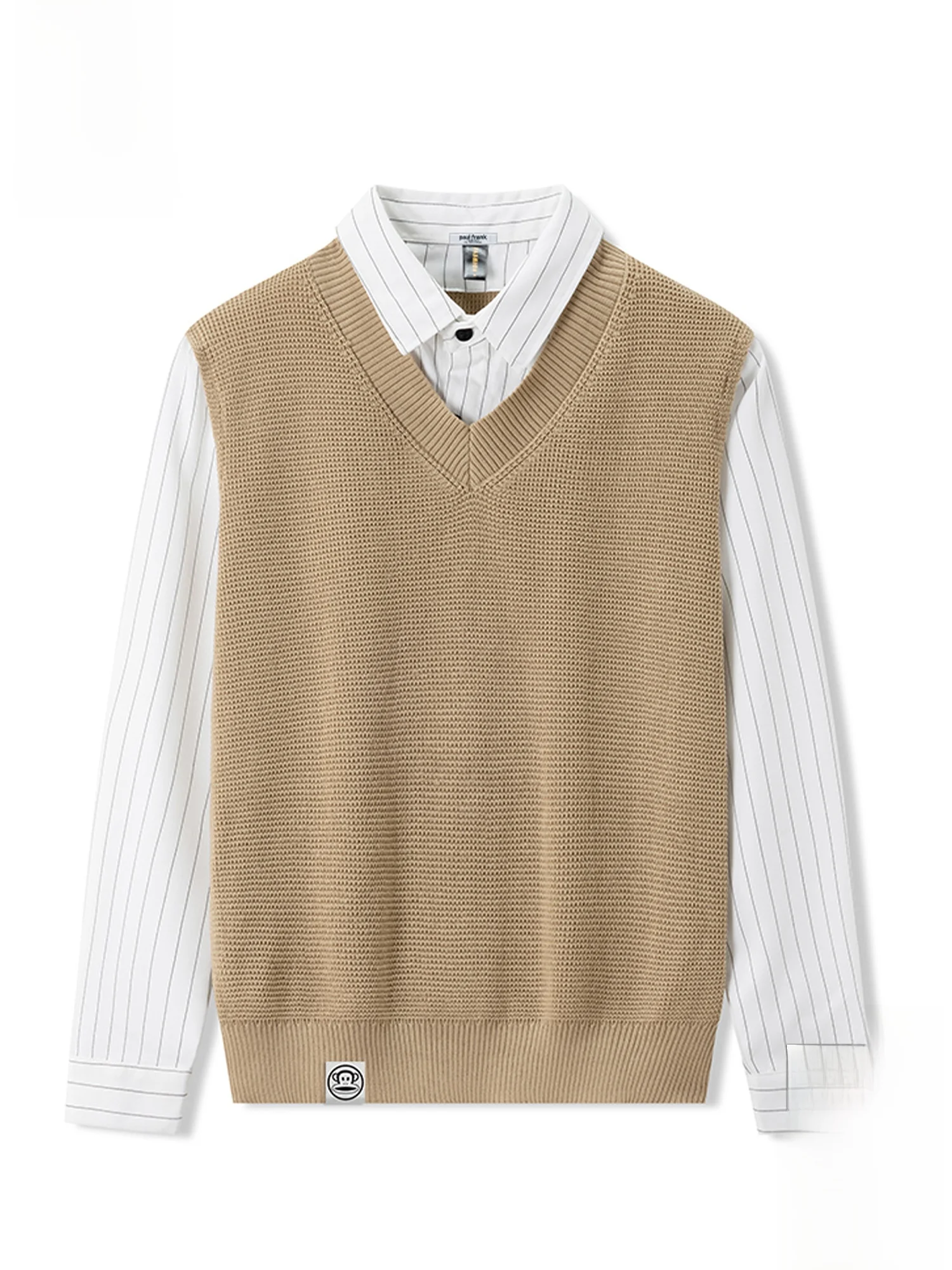 

PaulFrank Loose Fit Ne Knitwear Casual Sle Color Blo Sweater for Men Autumn Winter Polyester Fiber Retro Sle