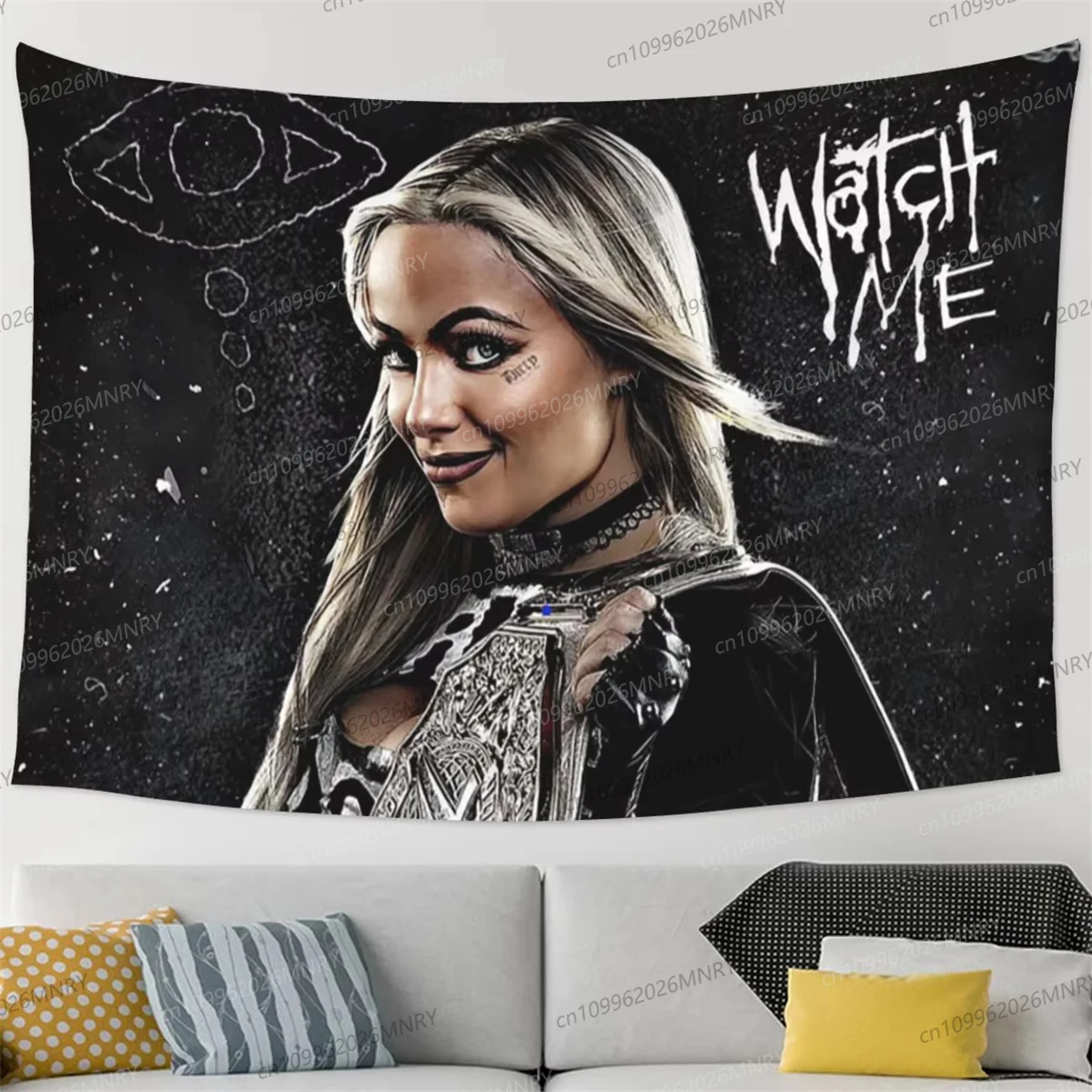 Tapiz con diseño de W-WWE Liv Morgan, tapices de pared para decoración de dormitorio, tapices estéticos, bandera, papel tapiz para fanáticos de la lucha libre y el boxeo