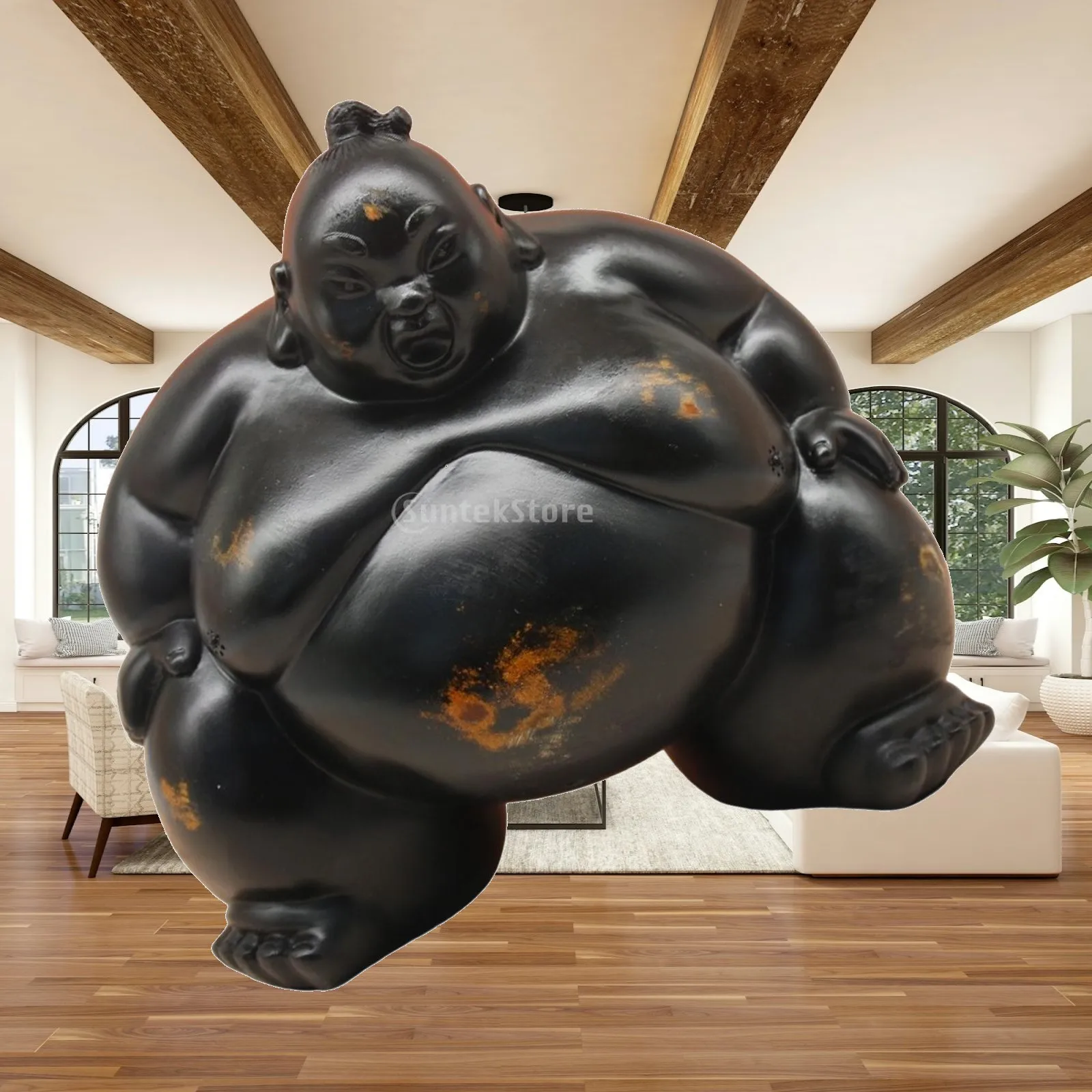 Sumo Statue Housewarming Gift Realistic Details Creative Crafts Tabletop Decoration for Bookshelf Entrance Office Table Bedroom