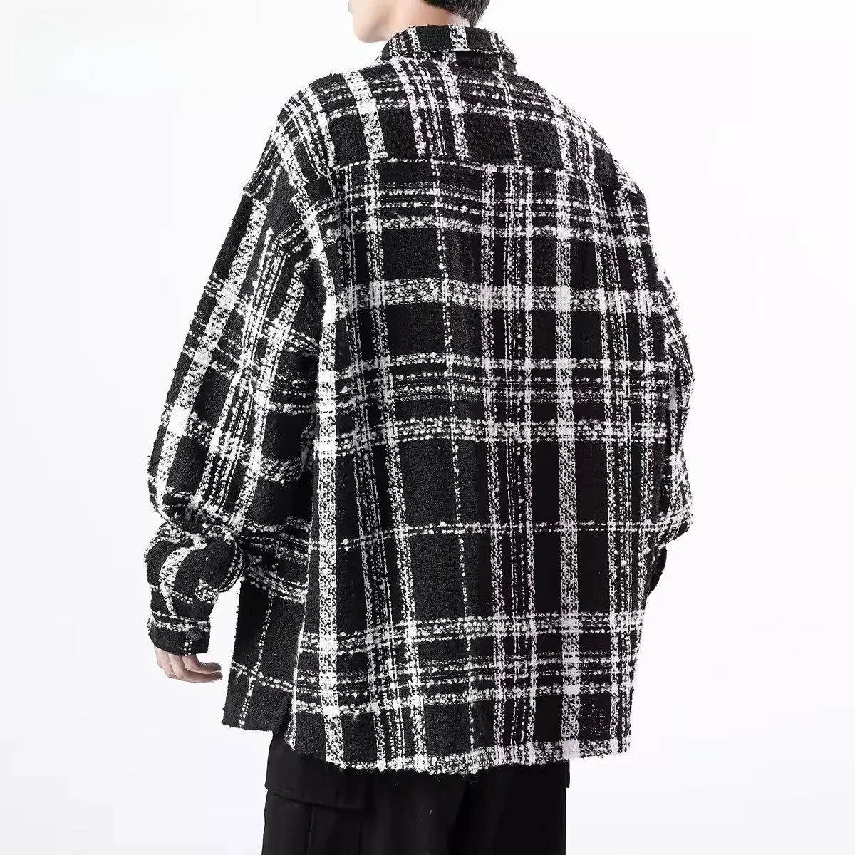 

High Quali Men's Long Sve Jaet Autumn New Sle Hong Kong Sle Cheered Patterned Outerwear Youth Faion Polyester