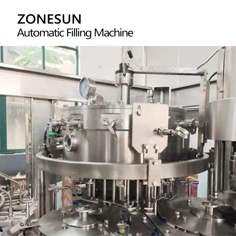 ZONESUN ZS-AFMC 24000 BPH زجاجة PET أوتوماتيكية بالكامل آلة تعبئة المياه الغازية تصنيع المشروبات خط الإنتاج الشامل