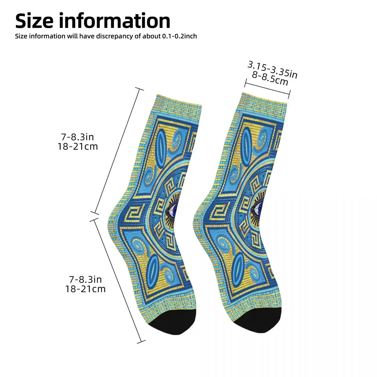 Mosaic Tile Ornament Evil Eye Socks Male Mens Women Spring Stockings Hip Hop