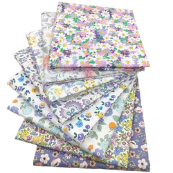 Color Painted Retro Floral Pattern Cotton Poplin Fabrics For Sewing Kid Dress Quilted Cloth Fabric DIY Handmade Patchwork Meter