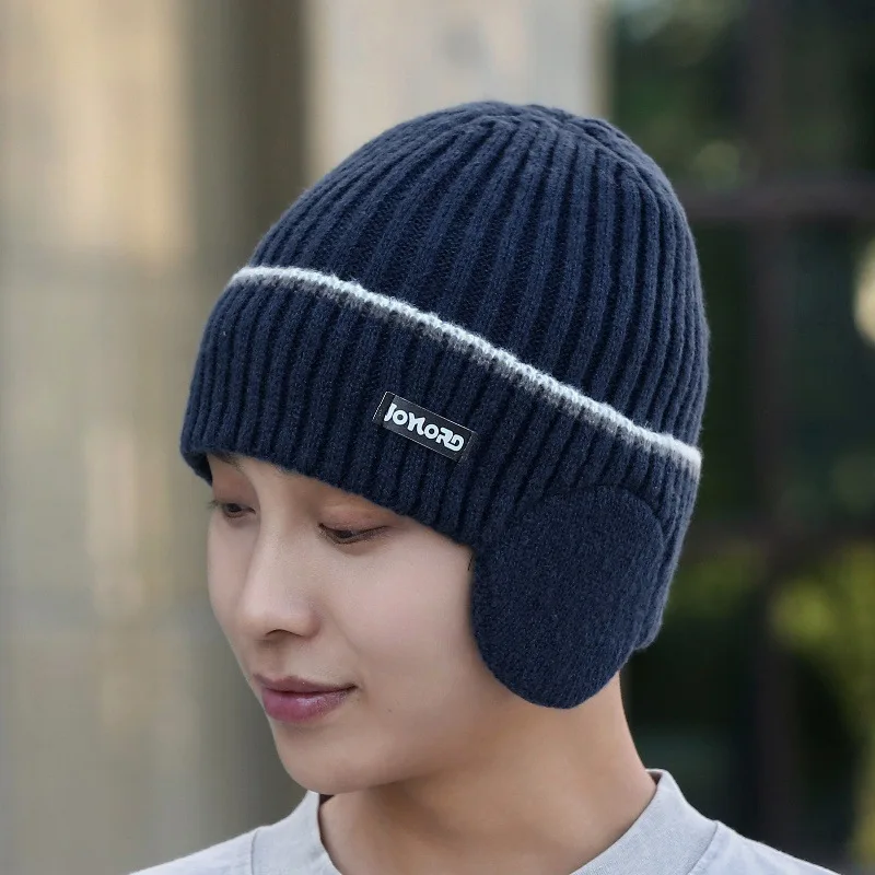 Fashion Head Headwear Cap Hugger Toque Stocking Watch Men Winter solid-color Knitted Hats Men Woolen Hat Men Warm Fleece 2M65