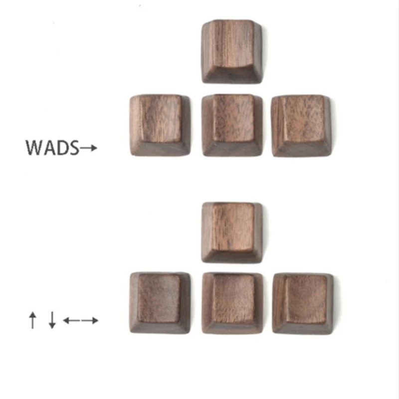 ECHOME Walnut Keycaps Custom Solid Wood Spacebar Artisan Keycaps OEM WASD Wooden Key Caps Mechanical Keyboard Gaming Accessories