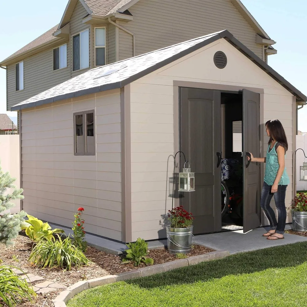 11 X 13.5 Ft. Outdoor Storage Shed, 2 Shatter Proof Windows, 2 Screened Vents, Garden Tool Storage Shed