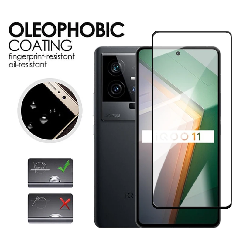 For Vivo iQOO 11 Glass For iQOO 3 5 7 8 9 10 11 Tempered Glass 2.5D Full Cover Screen Protector Vivo iQOO 11 Lens Film 6.78 inch