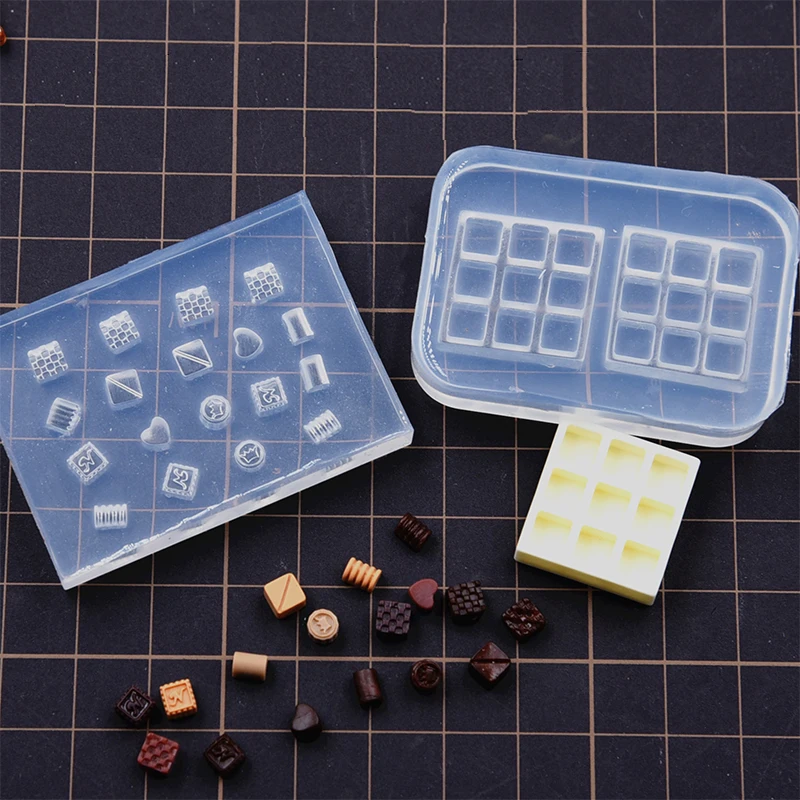 

Mini Chocolate Storage Box Silicone Mold Resin Clay DIY Doll house Simulation Chocolate Mold Miniature Toy Polymer Clay Tool