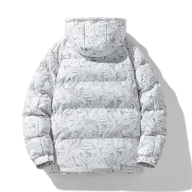 Winter Man Parkas Down Jacket New Cold-proof Fashion Printed Long Sleeve Male Outerwear Lightweight Loose Zipper Men Coat