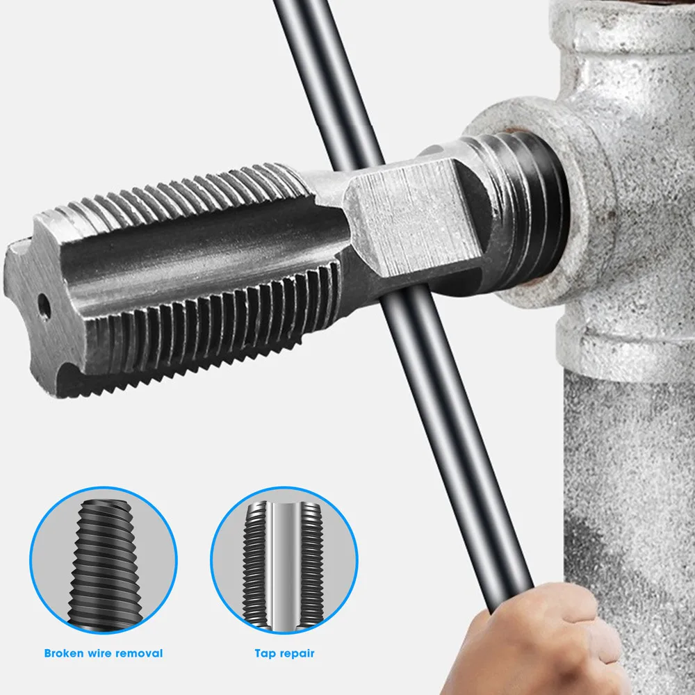 

2 In 1 Faucet Water Pipe Triangle Valve Screw Extractor Damaged Broken Wire Water Pipe Bolt Remover Multipurpose House Drill Bit