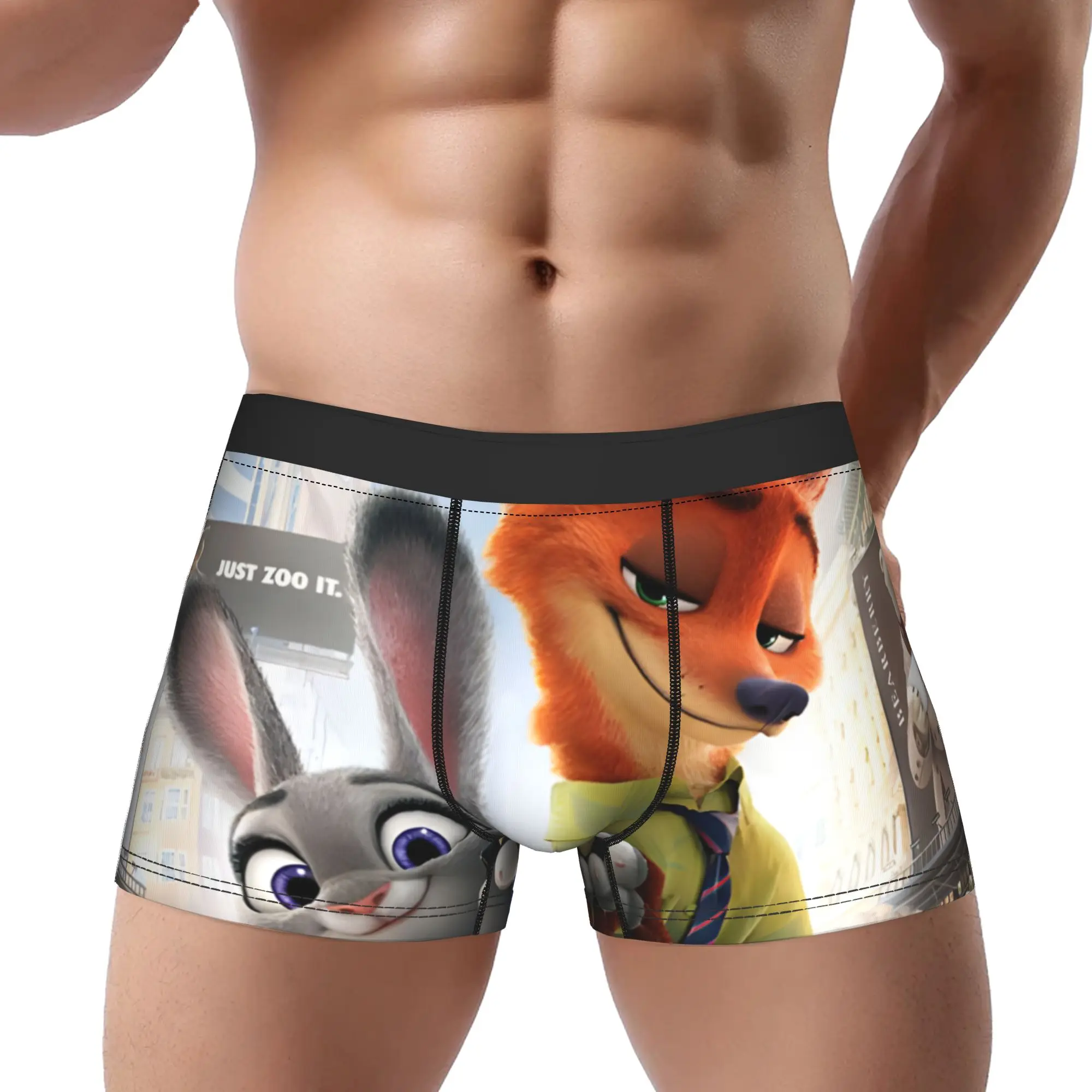 

1piece Nick and Judy Zootopia Underpants Breathbale Panties Man Underwear Ventilate Shorts