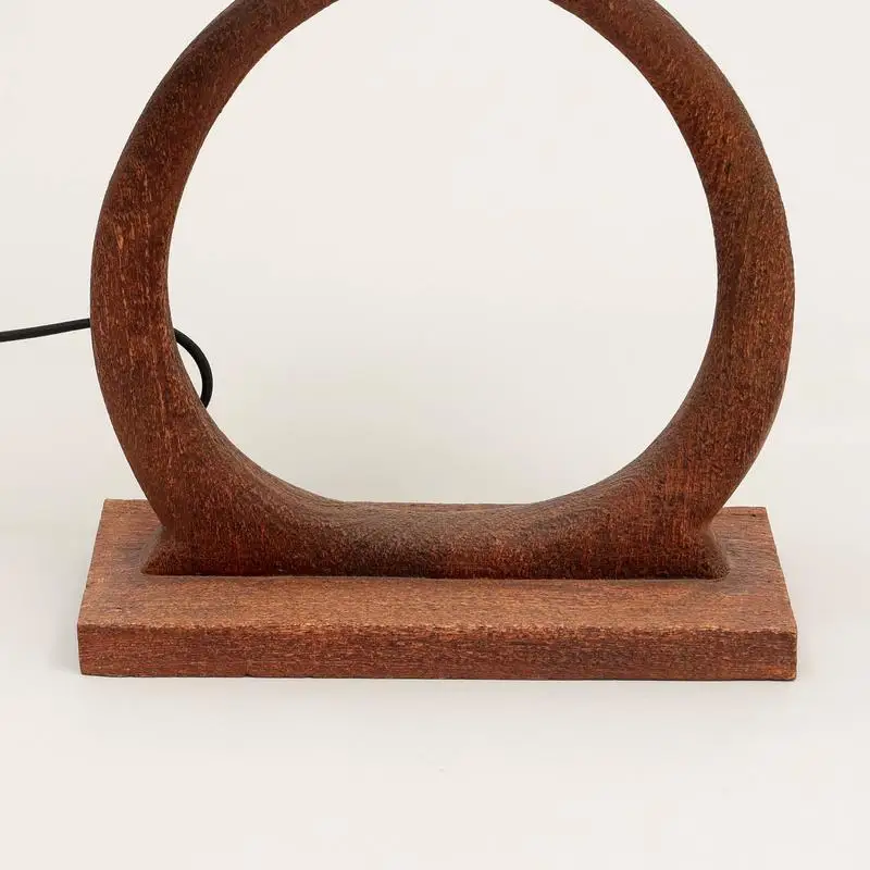 مصباح طاولة مزخرف بقاعدة خشبية لديكور المنزل وغرفة المعيشة وغرفة النوم، مقاس 15 × 10 × 21 بوصة #6