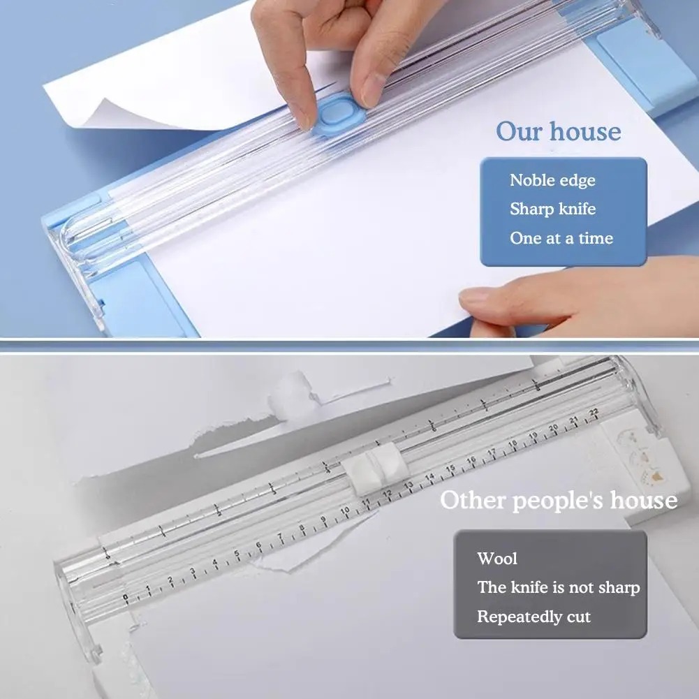 Paper Trimmer A4 Handheld Paper Cutting For Office Use Pull-out Ruler For Photo Trimmers Scrapbook Lightweight Cutting Mat
