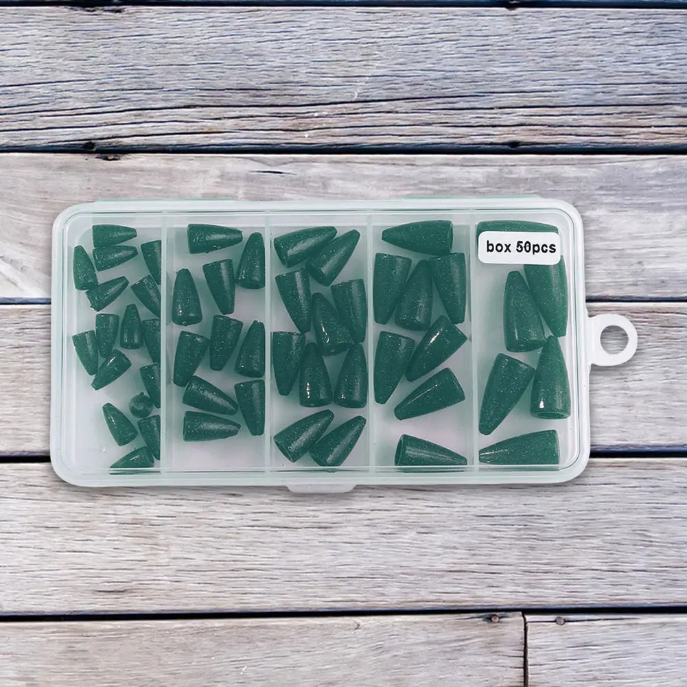 50 قطعة الرصاص الصيد الغطاسون دودة الأوزان زلة معدات صيد الأسماك مجموعة ل باس الصيد الأوزان المياه المالحة المياه العذبة