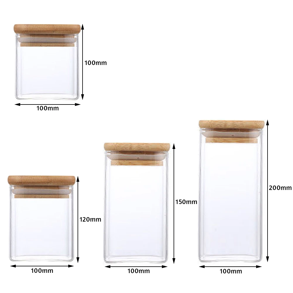 Sealed Jars Kitchen Grain Storage Organizer Large Tank Glass Moisture-proof Storage Box Household Seasoning Jars