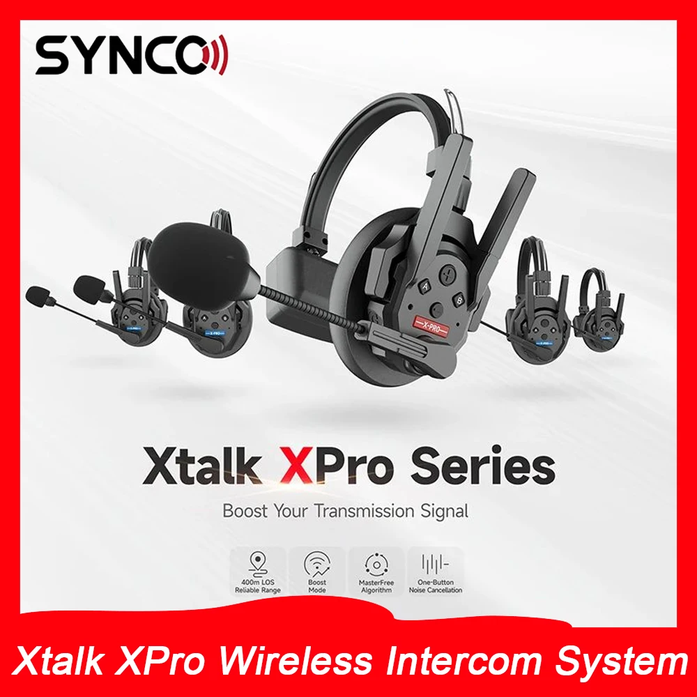 SYNCO Xtalk XPro1 XPro2 XPro5 XPro9 XPro13 Wireless Intercom System 2.4G Communication Headset With Battery Wireless Microphones