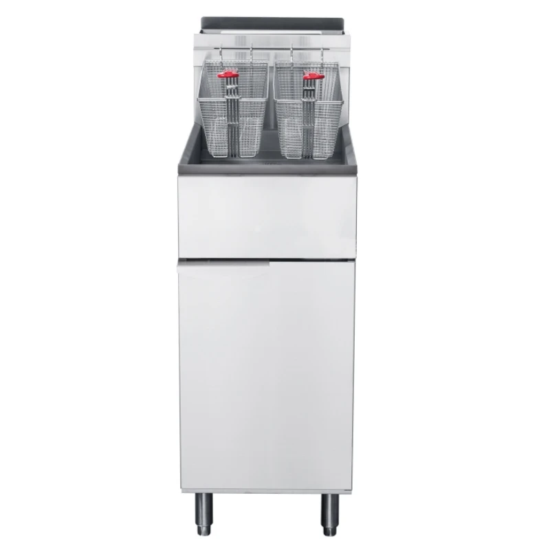 #For Commercial Kitchen Gas Deep Fryer With Propane 1 Tank 2 Basket Gas Fryer Oil Less Chicken And French Fries Double Deep Frye
