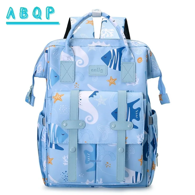New Diaper Bag Backpack Cartoon Fashion Baby Diaper Bag Backpack Luxury Brand Multifunctional Large Capacity Portable Baby Bag