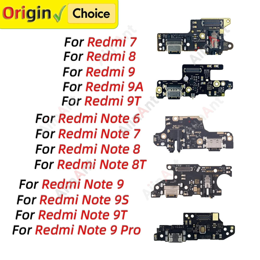 Bottom Dock USB Charging Board Connector Charger Port Flex Cable For Xiaomi Redmi Note 6 7 8 9 7A 9A 9T 8T 9S Pro Plus 4G 5G