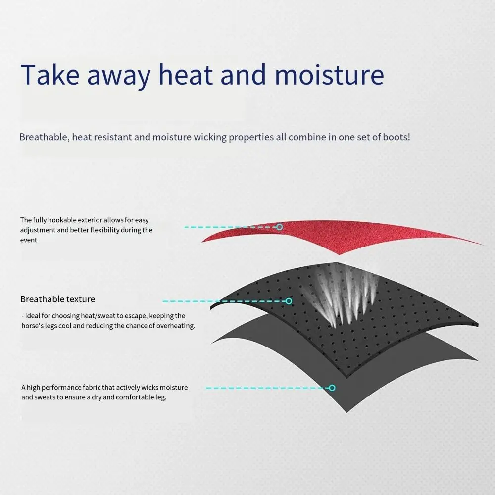 

4pcs/set Colorful Horse Sport Boots Set 3 Size Breathable Medicine Brushing Boots Durable Easy To Wear Horse Leg Wraps