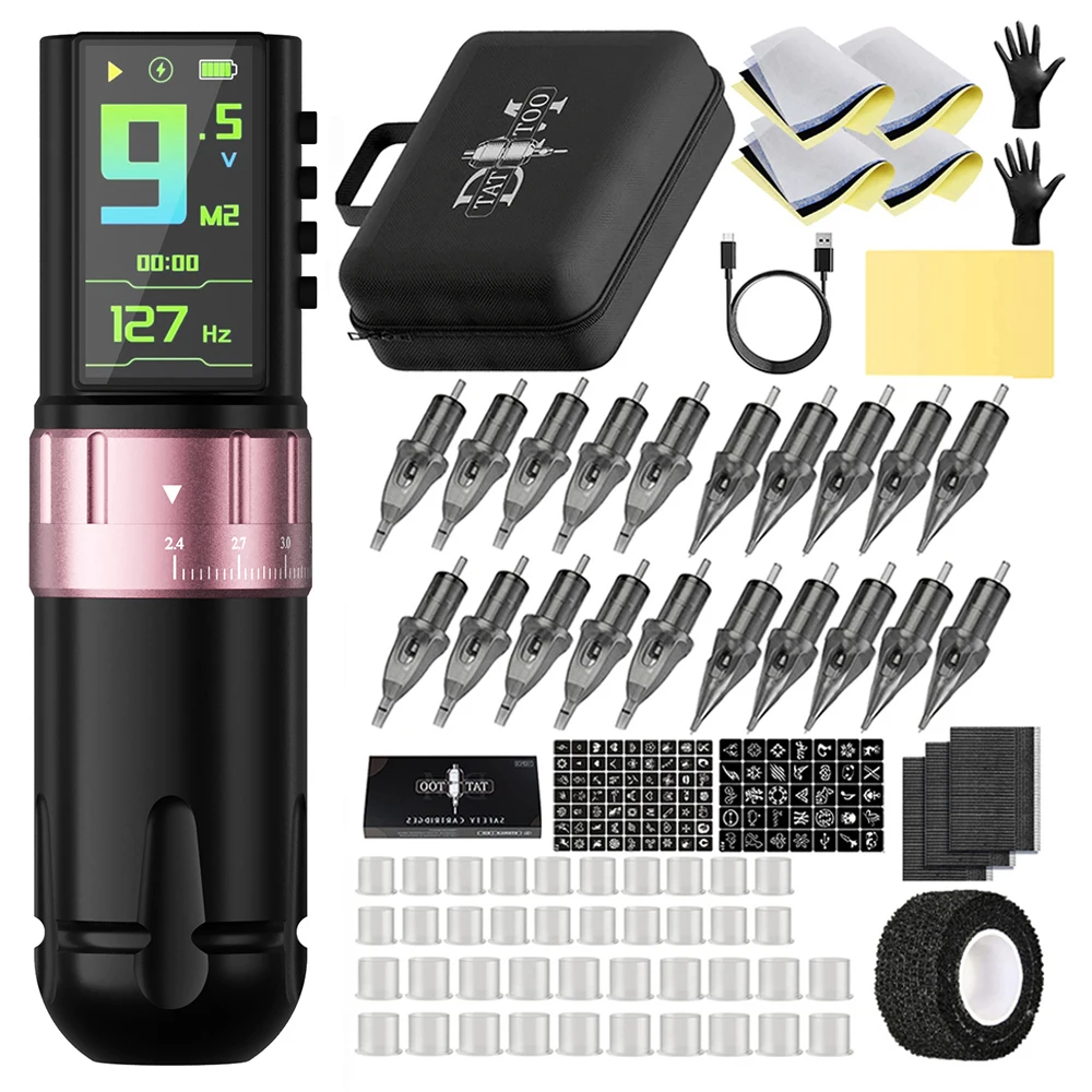 DM Venom 2.4-4.2mm Stroke Wireless Rotating Tattoo Machine Kit 2300mAh Battery OLED Color Display Suitable for Tattoo Artists