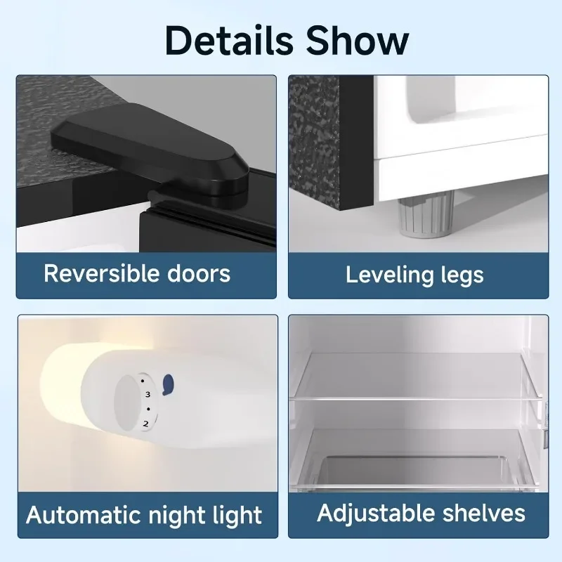 BANGSON 7.1 Cu.Ft Apartment Size Refrigerator with Freezer, Kitchen Fridge with Bottom Freezer, 2 Doors