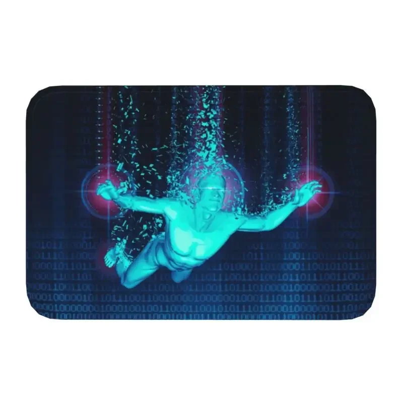 Custom Virtual Reality Diver Doormat Mat Anti-Slip Hacker Future Sci Fi Cyberspace Kitchen Bathroom Garage Rug Carpet 40*60cm