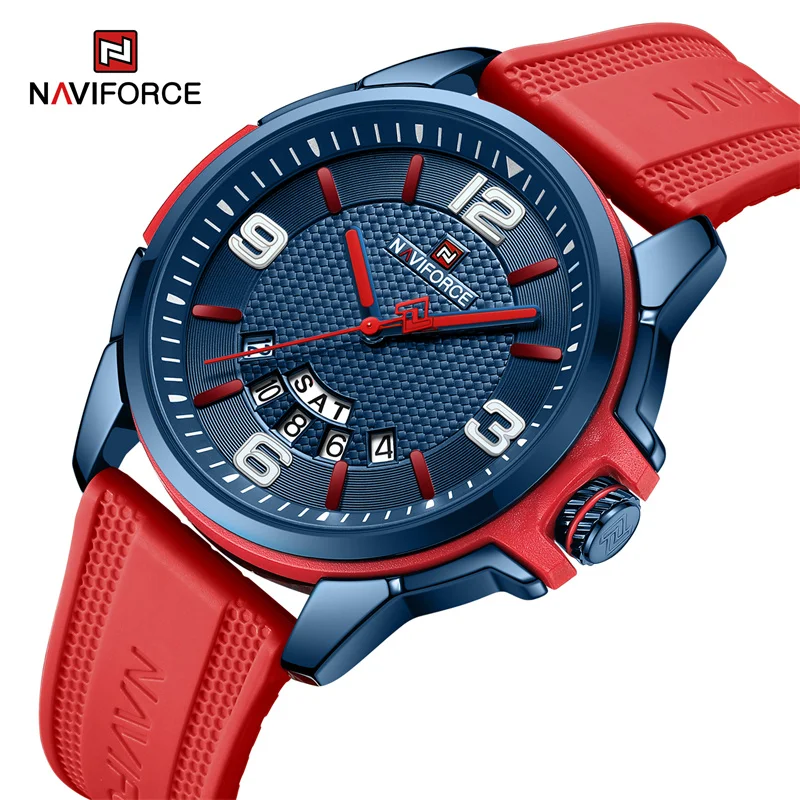 NAVIFORCE Original Quartz Watch for Men Fashion Business Silicone Strap Waterproof Luminous Male Wristwatches Relogio Masculino