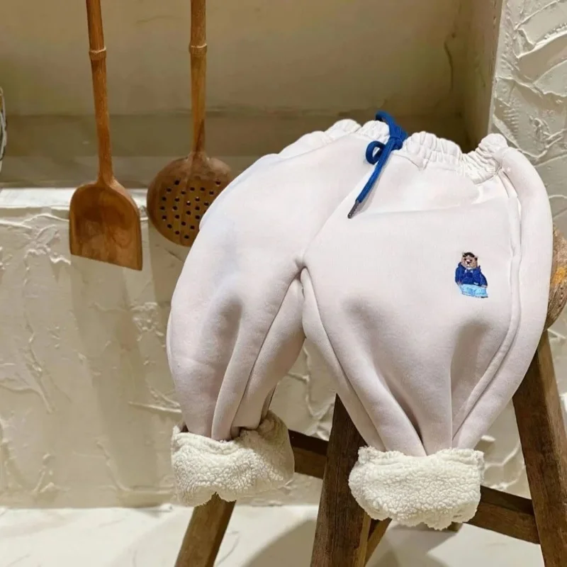 Thiened Fce 裏地付きワンピースベルベット暖かいスポーツカジュアルパンツ幼児男の子女の子冬快適なズボン