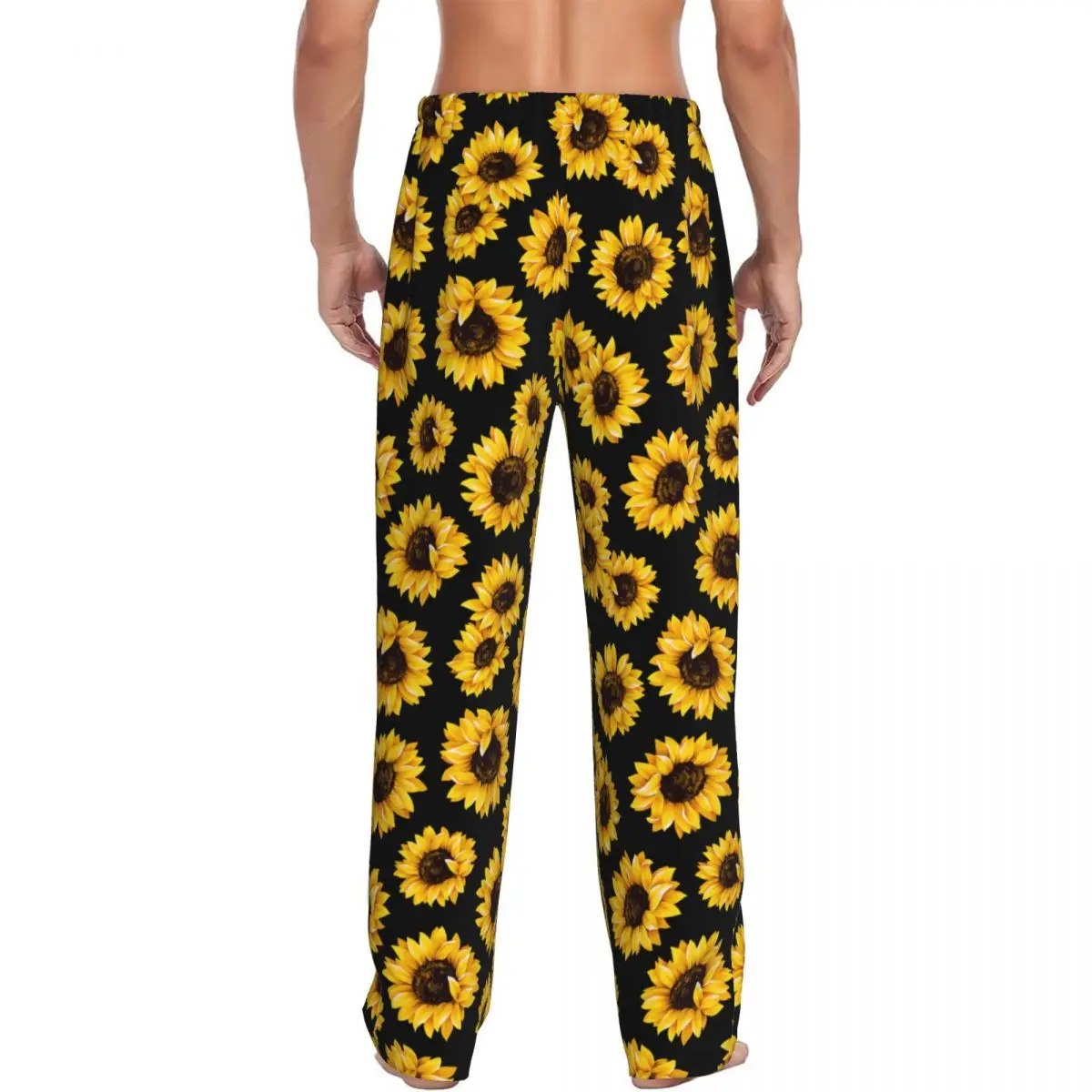 Custom Print Women Sunflower Art Pajama Pants Sleepwear Sleep Lounge Bottoms with Pockets