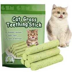 6Pieces Cat Grass Teeth Grinding Stick Pet Snacks Hairball Removal Mild Hair Row Ready To Eat Cat Baby Cat Teeth Cleaning Sticks