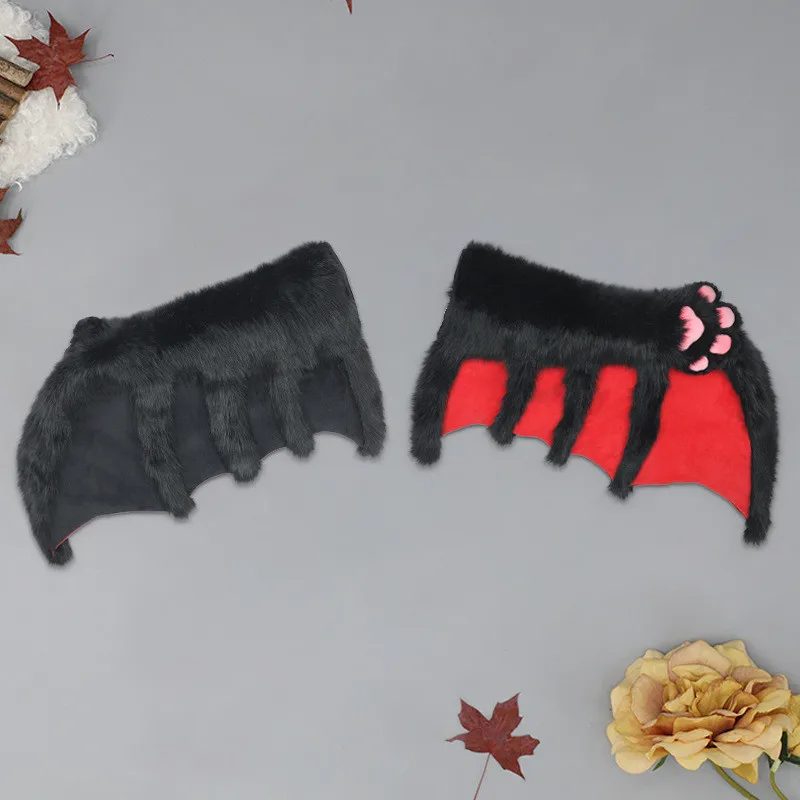 Handmade Simulated Furry Bat Wings Cosplay Accessories For Men Women Halloween Masquerade Club Party Props