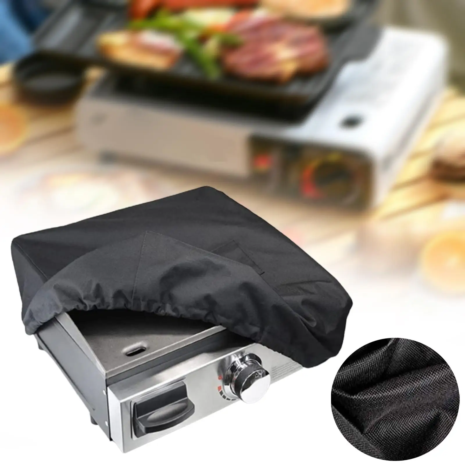 Table Top Grill Cover Heavy Duty Portable Elastic Strap Design Dustproof Water Resistant for 17\